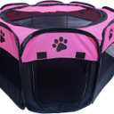 Portable Pet Playpen,Foldable Dog Playpen for Dogs and Cats,Rabbits,Pet Exercise Pet Tents Indoor Outdoor Use (S(28.7" x 28.7" x 16"), Rosered)