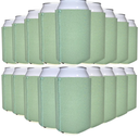 TahoeBay Neoprene Can Cooler Sleeves (25-Pack) Bulk Blank Sublimation Blanks for Vinyl Regular Size Plain Beer Coolers for Soda Cans & Bottles Black, White, Solid Color Set (Sage)