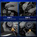 Orion Motor Tech Fuel Pressure Test Kit, Fuel Pressure Tester with 0-140 psi Fuel Pressure Gauge Hoses Adapters, Heavy-Duty Fuel Pressure Gauge Kit Gasoline Car Truck Motorcycle Diagnostic Tool