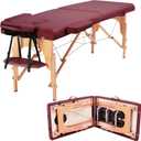 Yaheetech Massage Table Portable Lash Beds Spa Bed Massage Couch Foldable Spa Tables Adjustable 2 Fold with Non-Woven Bag 24 inch, Burgundy