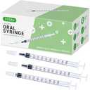 50 Pack 1ml Syringes with caps for Liquid, Oral, Colostrum Collector Feeding without Needle, Individually Wrapped
