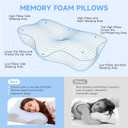 Ergonomic Neck Pillow for Sleeping, Breathable Snoring Memory Foam Pillows, Sleep Apnea Pillows for Neck Correcting/Cozy Rest/Deep Sleep/Fibromyalgia Pillow [Blue]
