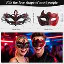 Masquerade Mask for Couples, Mardi Gras Mask for Women & Men