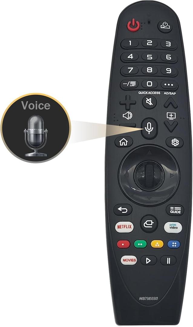 AKB75855501 AN-MR20GA for LG TV Remote, OLED QNED NanoCell 4K UHD Voice Magic Remote Control, Replace for LG TV Control AN-MR650, AN-MR19BA, AN-MR18BA, with Netflix Prime Keys, Pointer Function