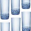 Bormioli Rocco America '20s 16.625 oz. Cooler Glasses, Sapphire Blue, Set of 6