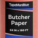 Pink Butcher Paper Roll, 24 inch x 2160" (180'), Made in USA, 40 lb. Food Grade Roll of Butcher Paper for Smoker, Wrapping, or Storing Meats, BBQ Accessories, Unwaxed and Uncoated
