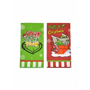 LXOMILL Christmas Grinch Kitchen Towels, Grinch Bathroom Hand Towels, Grinch Christmas Decorations, Grinch Kitchen Towels, Grinch Bathroom Decor, Housewarming Gift, Host Hostess Gift (2 Pack-hoho)