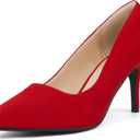 IDIFU IN3 High Heels Pumps Closed Toe Heels Women's Pumps Stiletto Pointed Toe Dress Shoes Wedding Prom Bridal Work Office Bride Guest Trendy Dressy Fashion Comfortable Pump Shoes (8.5)