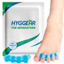 Toe Separators for Women and Men, Gel Toe Spacers & Hammer Toe Straightener for Bunions and Overlapping Toes, Silicone Toe Stretcher for Yoga and Athletic Mobility (1 Pair, Blue)