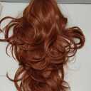 LONAI Copper Red Wigs for Women 24" Long Red Middle Part Layered Wig Synthetic Hair Wig for Daily Use Party Cosplay