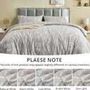 MUXHOMO Duvet Cover King Size, Reversible Floral Silver Gray Duvet Cover Set with Zipper Closure, 3 Pieces Botanical Patterns Soft Microfiber Bedding Set with 4 Ties (90"x104", 2 Pillow Cases)