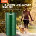 VEVOR Dog Poop Trash Can With 50 Liner Bags, 11.5 Gallons Outdoor Waste Bin With Lid & Liner Clip for Pet Waste Station, Disposal Container for Garden Backyard Park