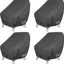 ULTCOVER Waterproof Patio Chair Cover  Outdoor Lounge Deep Seat Single Lawn Chair Cover 4 Pack Fits Up to 28W x 30D x 32H inches, Black