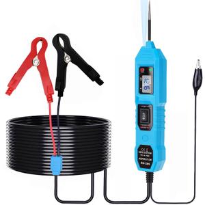 Automotive Car Circuit Tester 6-48V DC Electrical Car Power Circuit Probe with Dual Color LED Light and Digital Display, Multi Function Test Light Fault Finder for Voltage Tester Motor Checking