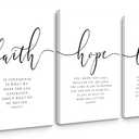 Bible Verses Wall Decor 3 Pieces Scripture Quotes Canvas Wall Art Faith Hope Love Scripture Posters Prints Christian Artwork Pictures for Living Room Bedroom Decoration 16x24 Inch Framed Set of 3