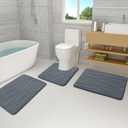 Buganda Memory Foam Bathroom Rug Mat 36x24, Extra Soft and Absorbent Bath Mats, Non-Slip and Machine Washable Bath Rugs for Bathroom Floor,Tub and Shower, Dark Grey