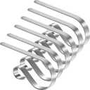 TAROSE Stocking Holders for Mantle, Christmas Stocking Holder Set of 6, Mantle Clip Fireplace Hooks Hanger for Christmas Party Decoration Supplies (Silver)