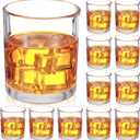 Mimorou 12 Pack Whiskey Glasses 10 oz Old Fashioned Glasses in Bar and Party Bourbon Glass, Rocks Glass, Cocktail Whiskey Lover Gift Christmas Gifts for Men, Dad, Father(Classic)