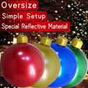 ULLIKI Christmas Decorations Inflatable Ball- Large PVC Outdoor Christmas Ornaments- Giant Hanging Yard Tree Decor for Outside Holiday (Blue)