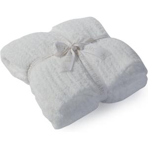 Barefoot Dreams Women's CozyChic Ribbed Throw, White, One Size
