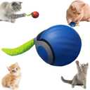 Interactive Cat Toys for Indoor Cats & Dogs, 2025 Newly Upgraded Version Tail 3.0 Cat Toys, Smart Interactive Cat & Dog Toy Ball, Automatic Moving Ball Christmas Birthday Gift for Pets (Blue)
