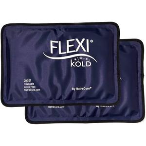 FlexiKold Gel Ice Pack (Half Size: 7.5" x 11.5") - Two (2) Reusable Cold Therapy Packs - 6303-COLD - Professional Cold Pack - 2 Pack by NatraCure