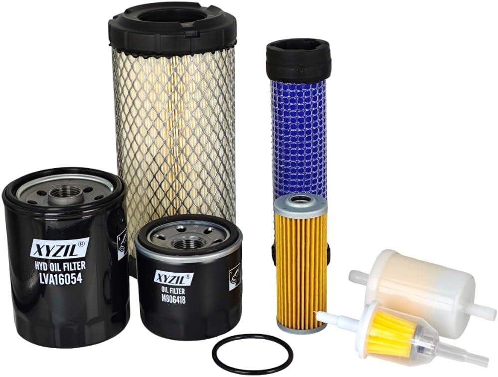 XYZIL Filter Kit LVA21035 Compatible with John Deere 1023E 1026R Compact Utility Tractor 1023E SN -117913 1026R SN -202258 Oil Hydraulic Air Inline Fuel M113621 M806418 LVA16054 AM116304 MIU804763