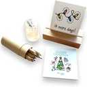A Brighter Year The Original Adult Mini Coloring Book - Advent Calendar Edition w/Wooden Display Block & Colored Pencils - 3” x 3” Pocket Size, 24 Pages, Lay Flat Binding, Thick Paper - Gift & Travel