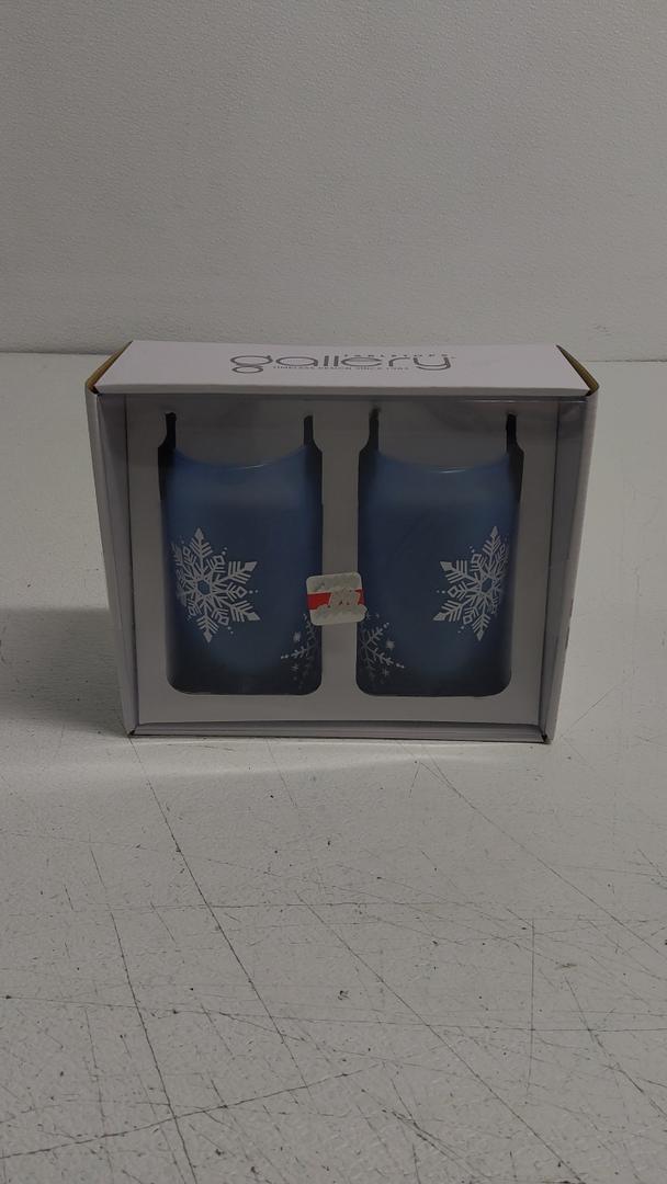 Tabletops Gallery 2 Piece Snowflake Soda Can Glass Set - Blue