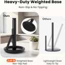 Ultrean Paper Towel Holder with Spray Bottle, Countertop Freestanding Paper Towel Dispenser with Spring-Loaded Tension Arm for One-Handed Tear, Weighted Base, Stainless Steel for Kitchen, Black
