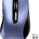 memzuoix 2.4G Wireless Mouse, 1400 DPI Mobile Optical Cordless Mouse with USB Receiver, Portable Computer Mice Wireless Mice for Laptop, PC, Desktop, MacBook, 5 Buttons (Navy Blue)