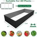 DIIYIV Galvanized Raised Garden Bed Kit Outdoor Patio,12x4x2ft Large Rectangular Metal Planter Boxes,Deep Root Box Planter for Gardening,Vegetables,Flowers,Herbs-Black