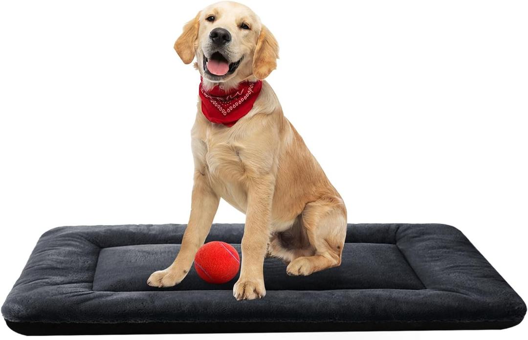 Ultra Soft Dog Bed & Kennel Pad for Metal Crates, Washable & Anti-Slip, Cozy Sleeping Mat (36in, Dark Gray) (36.0"L x 23.0"W x 1.0"Th)