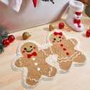 MelonBoat Christmas Outdoor Decorations: Gingerbread Couple Outdoor Doormat, Gingerbread Man Rug Tufted Carpet Room Decor, Unique Xmas Small Rugs Door Matt for Christmas Home Doorway Dcor