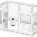 Acrylic Dog Playpen, 60cm Transparent Pet Playpen for Indoor & Outdoor Use, Portable Heavy Duty Puppy Pen Fence for Small to Medium Dogs - 10 Panels