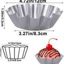 8 Pcs Egg Tart Molds, 4.72 Inch Aluminum Mini Tart Pans, Nonstick & Reusable Fluted Baking Mold for Cupcakes, Muffin, Cake, Pies, Quiche, Cheesecakes