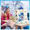 6 Pcs Ski Souvenir Gifts Ski Themed Canvas Bags Tote Bags with Handle Treat Candy Shopping Basket Reusable