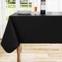 homing Rectangle Vinyl Tablecloth, Waterproof Spillproof Plastic Flannel Backed Table Cloth, Wipe Clean Table Cover for Dining, Buffet Parties and Camping (Black, 60" x 84")