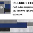 Geometric Navy Blue Sheer Curtains for Door Window, Black Semi-Transparent French Door Screen Curtains with Art Patterns for Multiple Door (25 x 72 Inch, 2 Panels)