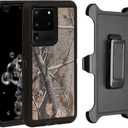 Fastsun Galaxy S23 Ultra Defender Case, Camo Designed Protective Defender Shockproof Hybrid Case Dual Layer Design Hard Cover Designed for Samsung Galaxy S23 Ultra (Clip+Camo Black Tree)