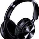 TAGRY Hybrid Active Noise Cancelling Bluetooth Headphones 100H Playtime Wireless Over Ear Headphone with Fast Charging Hi-Res Audio Headsets Comfort Earcups for Commute Travel Office Phone PC Black