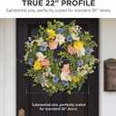 22 Inch Wildflower Wreath for Front Door Outdoor, UV Resistant Spring Wreath with Poppies and Daisies, Waterproof Farmhouse Summer Decor