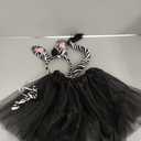 4Pcs Zebras Costume Tutu Set Adult Animals Costume for Women Black Zebras Outfit for Themed Birthday Party Fancy Dress Party Halloween, S