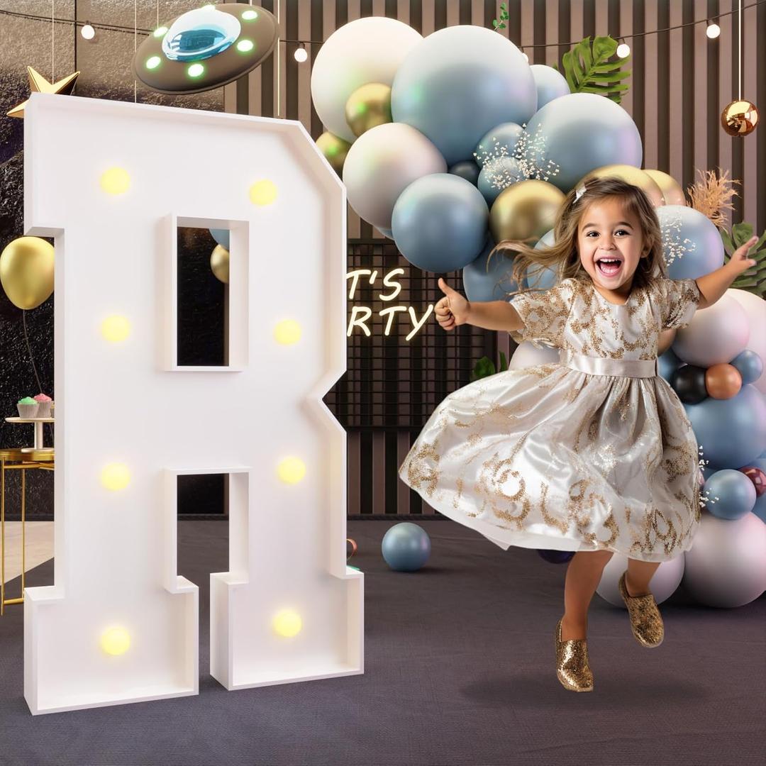 imprsv Marquee Light Up Letters, 3FT Marquee Letters for Birthday Baby Shower Wedding Decorations Light Up Letters for Engagement Party Decor, Large Marquee Letters for Party Decorations, Letter R