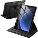 JETech Rotating Case for Samsung Galaxy Tab S10 Lite / S10 FE / S9 FE 10.9-Inch / S9 11-Inch with S Pen Holder, 360 Degree Rotation Protective Stand Cover Clear Back, Auto Wake/Sleep (Black)