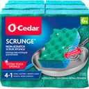 O-Cedar Scrunge Non-Scratch Scrub Sponge (Pack of 6) Multi-Use, All-Purpose, Odor-Resistant, Scrubbing Sponge Safely Cleans All Hard Surfaces in Kitchen and Bathroom