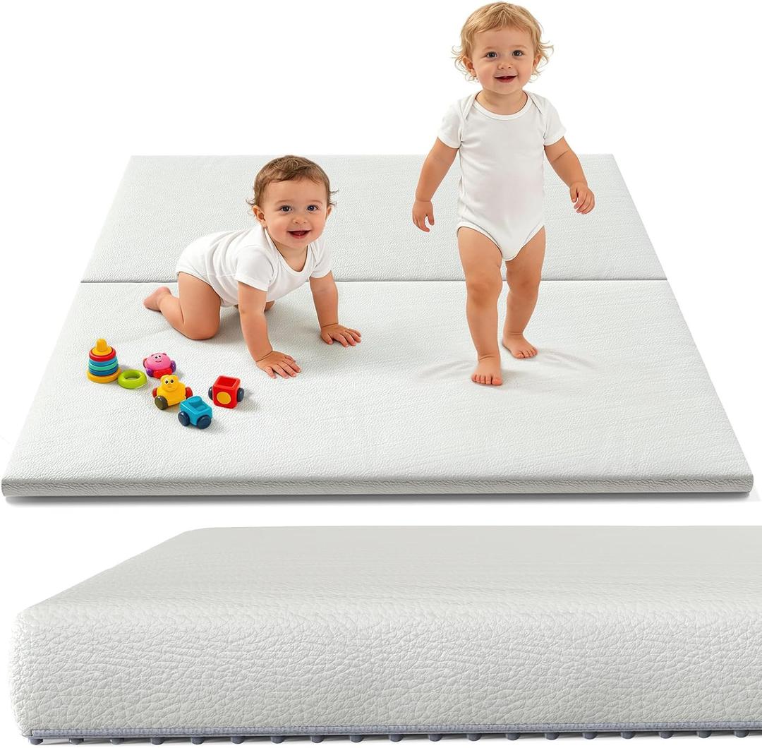 Baby Mat for Floor 59x59 Inch - Thick 1.3 Waterproof Floor Mat for Crawling, Non-Toxic with Machine Washable Cover for Toddlers Infants Boys Girls
