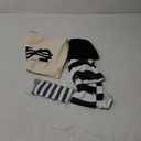 5 PCS Halloween Kids Bank Robber Costume Set, Include Black and White Striped Shirt for Burglar Thief Cosplay (5-8 Years)