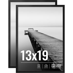 LaVie Home 13x19 Picture Frame 2 pack, Display Pictures 13 x 19 Photo Frame, 13x19 Black Frame with HD Plexiglas, Display Frame for Vertical or Horizontal, Classic Collection