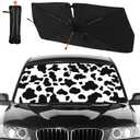 Socira Cow Print Windshield Sun Shade Umbrella Foldable Cow Sunshade for Front Window Auto Windshield Sunshade Covers Car Accessories Protect from Sun Rays Heat 57'' X 30''